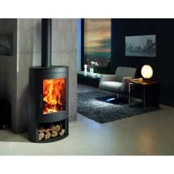Kaminofen 'Oval' schwarz/metallic 8,7 kW