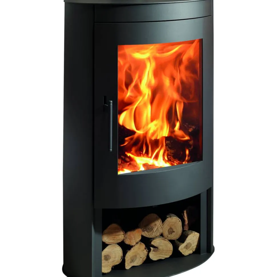 Kaminofen 'Oval' schwarz/metallic 8,7 kW