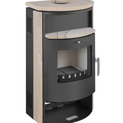 Kaminofen 'Pamir 2.0 STS' Stahl/Sandstein 6,7 kW