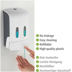 2-Kammer Seifenspender 'Tartas' weiß, je Kammer 480 ml