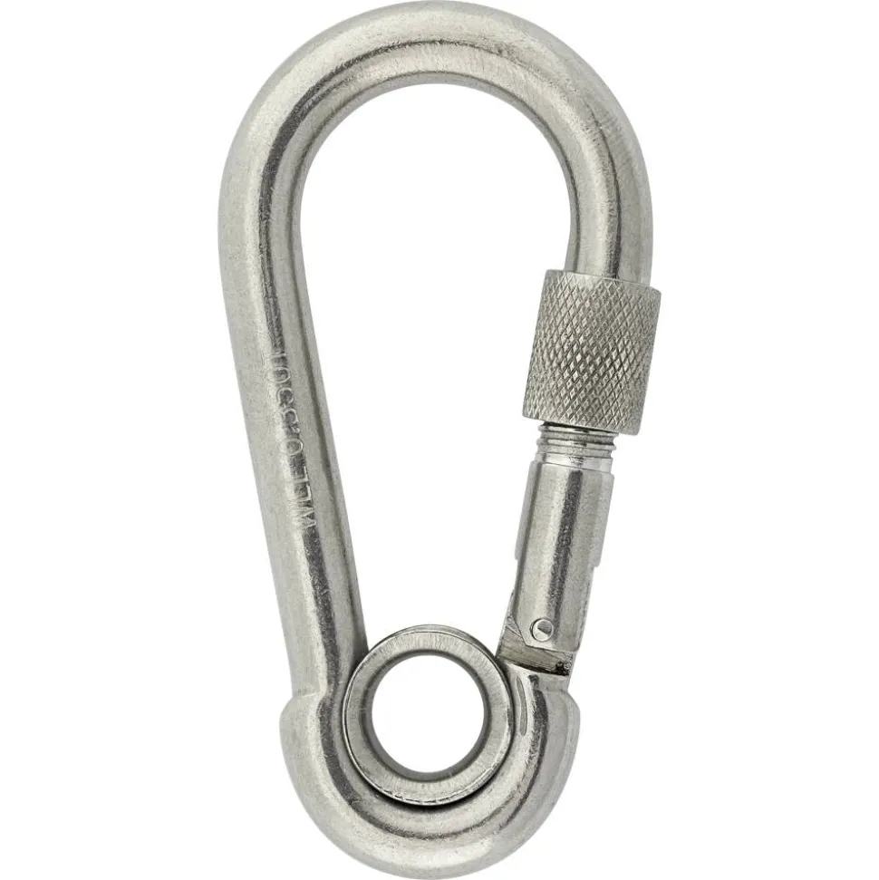 Karabinerhaken mit Sicherung Edelstahl 4A Ø 10 mm