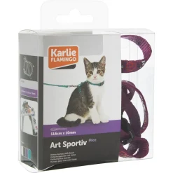 Katzengeschirr 'Art Sportiv' mit Leine violett 116 x 1 cm