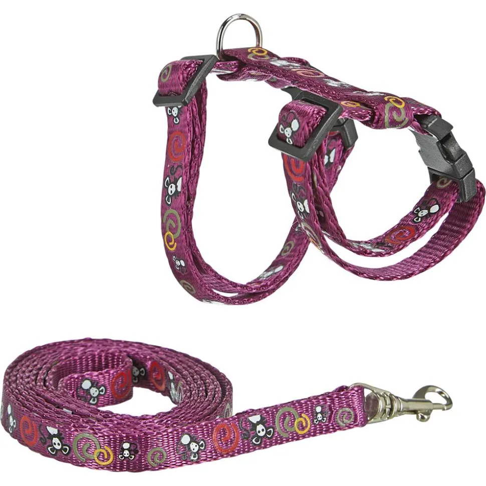 Katzengeschirr 'Art Sportiv' mit Leine violett 116 x 1 cm