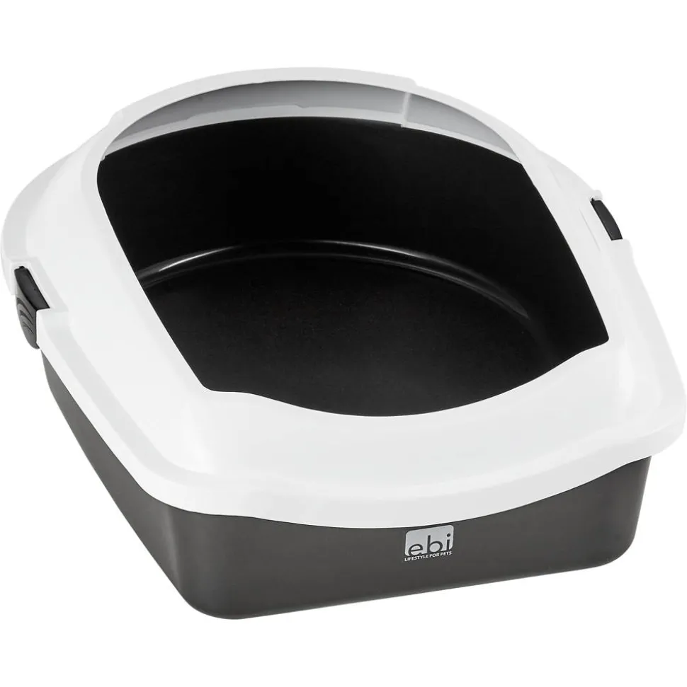 Katzentoilette "Space 60" Abdeckrahmen 56 x 43 x 14 cm schwarz/weiß