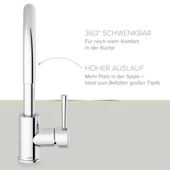 Küchenarmatur 'Mana' chromfarben 37 cm