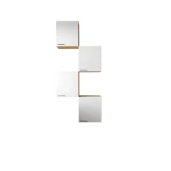 Küchenmöbel-Set 'Merle 7' weiß/eichefarben 4 x Oberschränke 50 cm