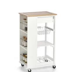 Küchenrollwagen weiß 50 x 86,5 x 37 cm