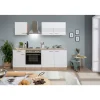 Küchenzeile 'Merle' mit E-Gräten KB210ESW weiß/eichefarben 210 cm