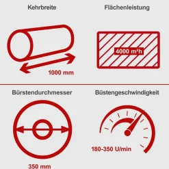 Kehrmaschine 'SC2200PE' inkl.Schneeschild, Sammelbehälter
