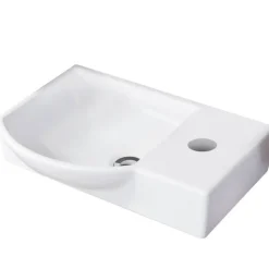Keramikbecken mit Unterschrank 'SBC' Hahnloch rechts weiß/Eichefarben 45,5 x 70,5 x 32 cm