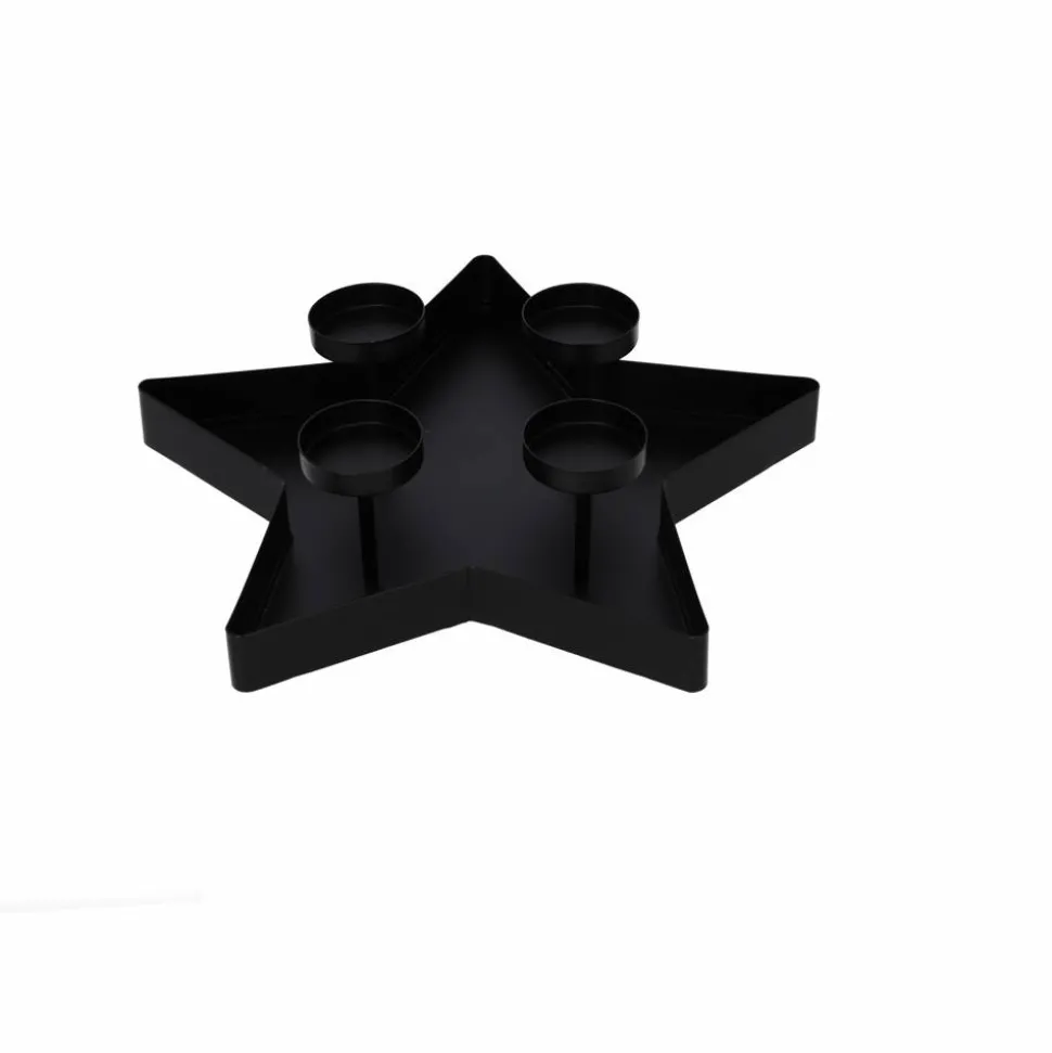 Kerzenhalter 'Stern' für 4 Kerzen schwarz