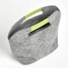 Kühltasche Filz grau/grün 24 x 28 x 16 cm