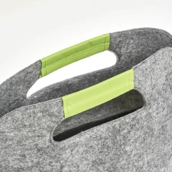 Kühltasche Filz grau/grün 24 x 28 x 16 cm