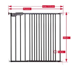 Kindersicherheitsgitter 'Lars' anthrazit 74,4 - 113 cm