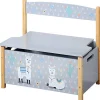Kinder-Sitzbank 'Alpaka' grau/Motiv 60 x 34,5 x 56 cm