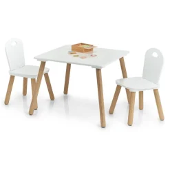 Kindersitzgruppe 'Scandi' holzfarben/weiß 3-teilig