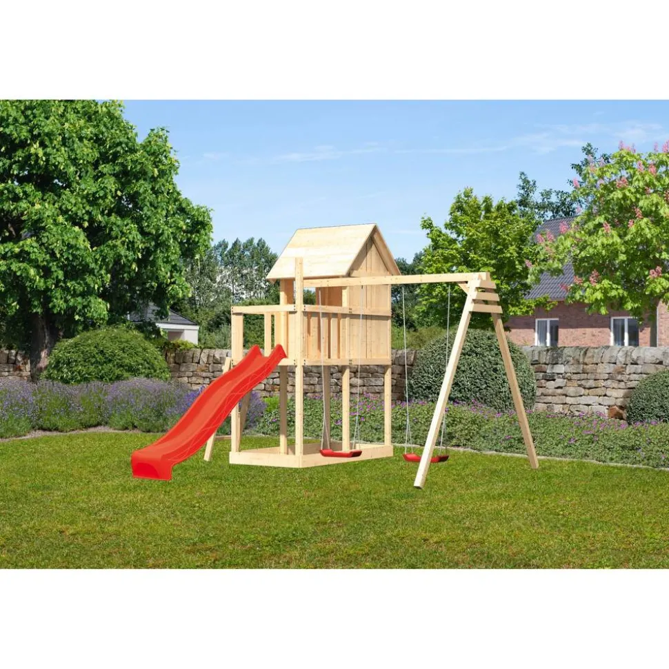 Kinderspielhaus 'Frieda' naturbelassene nordische Fichte 347 x 291 x 264 cm