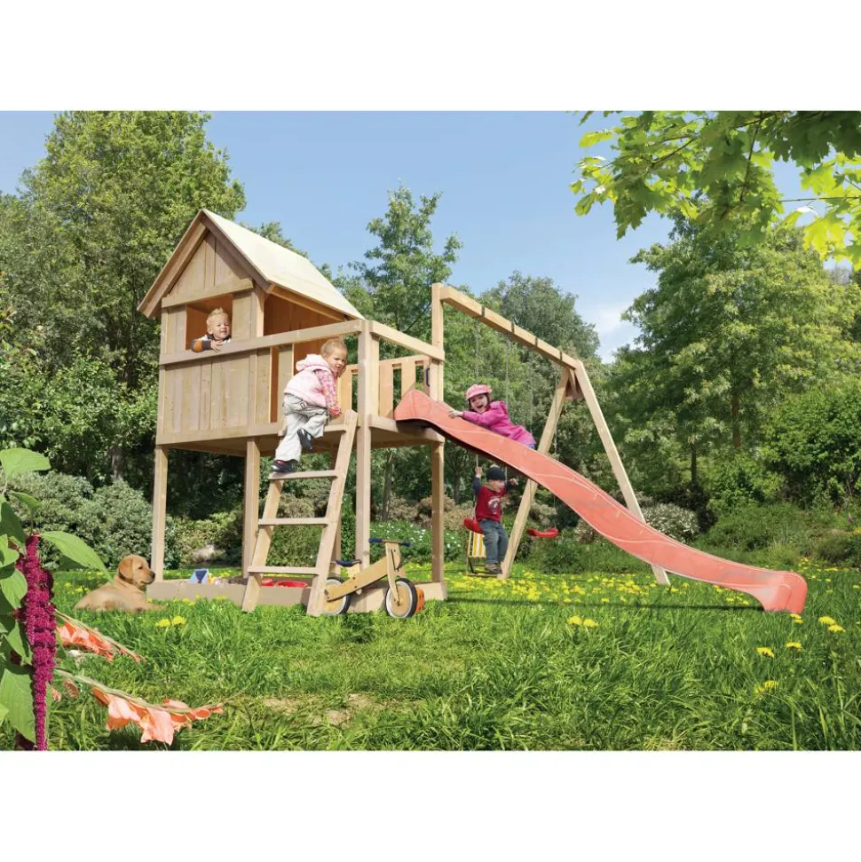 Kinderspielhaus 'Frieda' naturbelassene nordische Fichte 347 x 291 x 264 cm