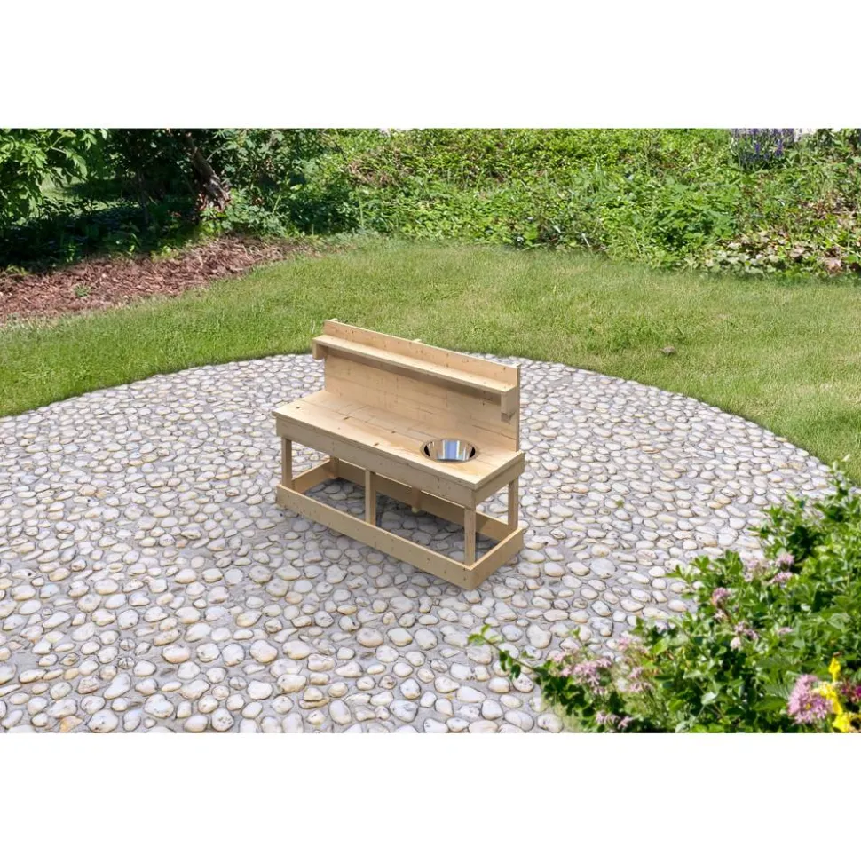 Kinderspielküche 'Tony' Fichtenholz naturbelassen 119,5 x 44 x 79 cm
