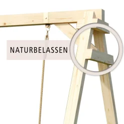 Kinderspielturm 'Lotti' Doppelschaukelanbau Klettergerüst Rutsche blau