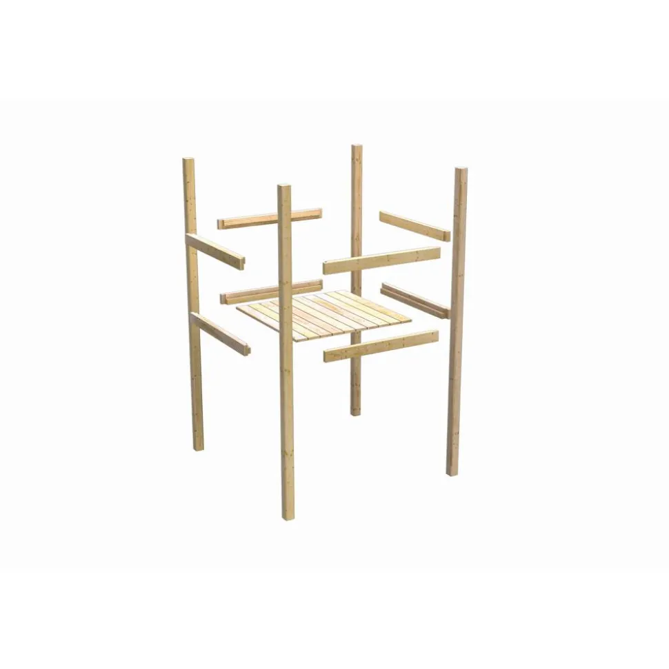 Kinderspielturm 'Lotti' naturbelassene nordische Fichte 107 x 291 x 107 cm