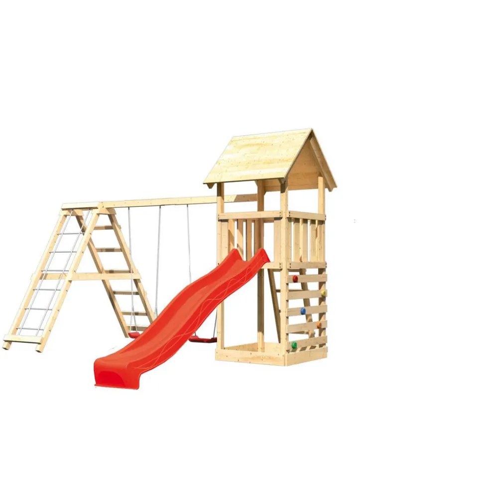 Kinderspielturm 'Lotti' naturbelassene nordische Fichte 107 x 291 x 107 cm