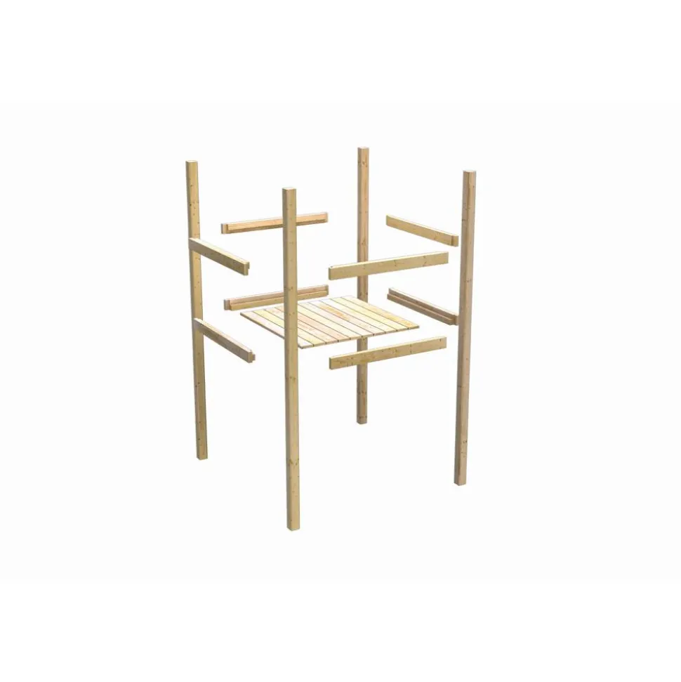 Kinderspielturm 'Lotti' nordische Fichte naturbelassen 107 x 291 x 107 cm