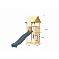Kinderspielturm 'Lotti' nordische Fichte naturbelassen 107 x 291 x 107 cm