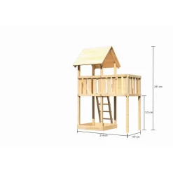 Kinderspielturm 'Lotti' Satteldach, Anbau, 214 x 107 x 291 cm