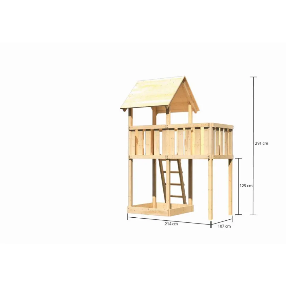 Kinderspielturm 'Lotti' Satteldach, Anbau, 214 x 107 x 291 cm