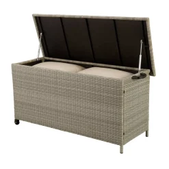 Kissenbox 'Elli' Kunststoff beige/grau 120 x 60 x 50 cm