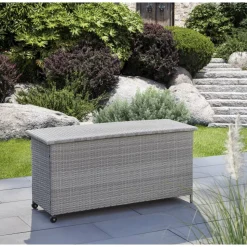 Kissenbox 'Elli' Kunststoff beige/grau 120 x 60 x 50 cm