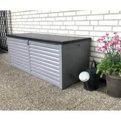 Kissenbox 'Molly M' Kunststoff grau/schwarz 143,5 x 56,8 x 53,4 cm