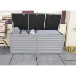 Kissenbox 'Molly M' Kunststoff grau/schwarz 143,5 x 56,8 x 53,4 cm
