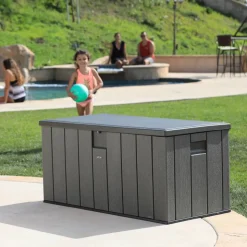 Kissenbox Polyethylen dunkelgrau 151 x 69 x 72 cm