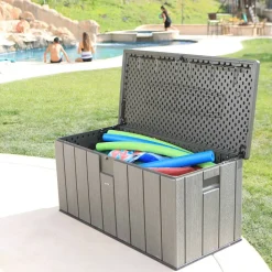 Kissenbox Polyethylen dunkelgrau 151 x 69 x 72 cm