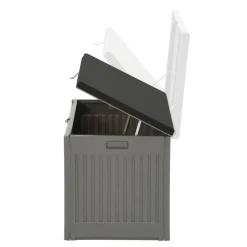 Kissenbox 'Primo' grau/schwarz 109 x 51,3 x 54,7 cm