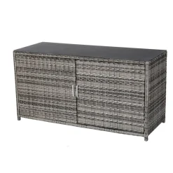 Kissenbox 'Thea' Polyethylen/Glas dunkelgrau 160 x 83 x 62 cm