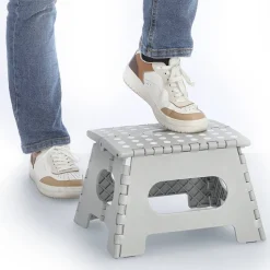 Klapphocker grau 35 x 22 x 18 cm