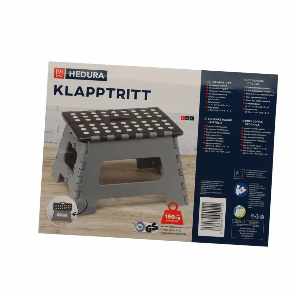 Klapptritt grau faltbar 35 x 22 x 28 cm