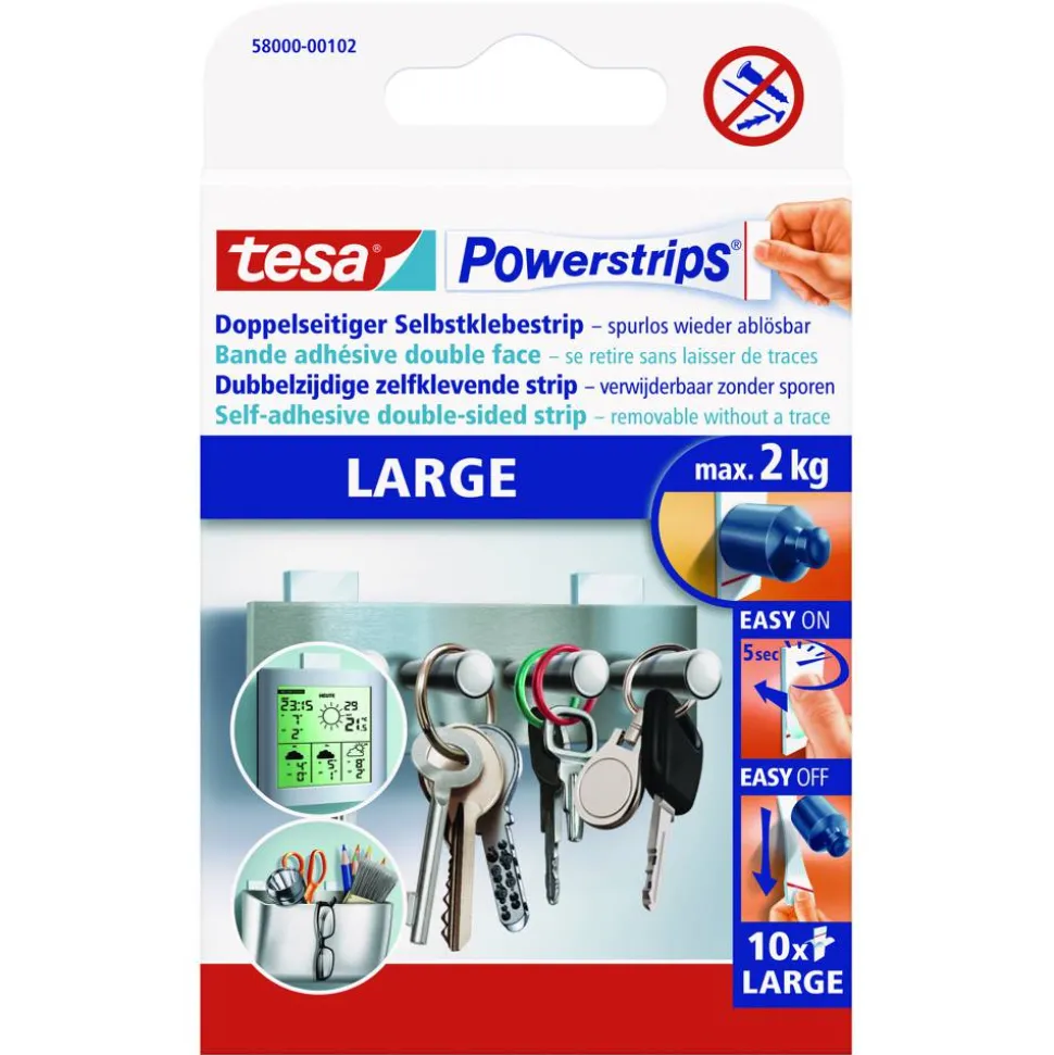 Klebestreifen 'Powerstrips' Large 2 x 5 cm 10 Stück