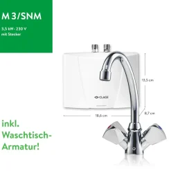 Kleindurchlauferhitzer-Set 'M3/SNM' 3,5 kW