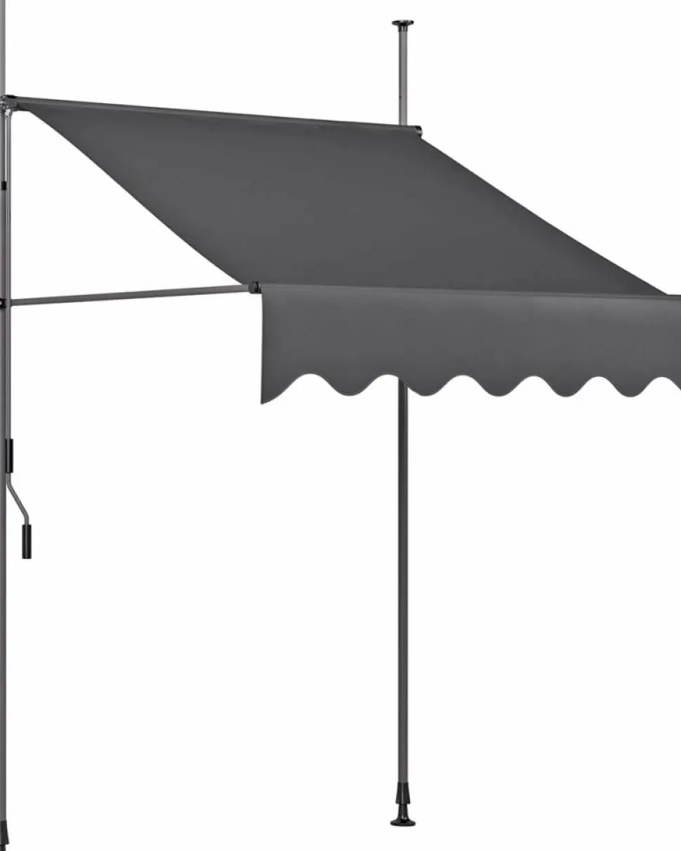 Klemmmarkise mit Volant 200 x 120 cm