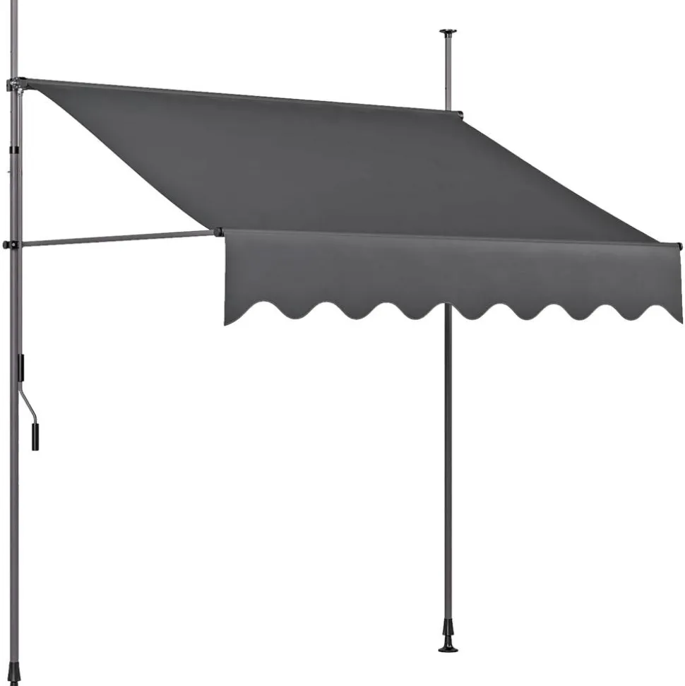 Klemmmarkise mit Volant 250 x 150 cm