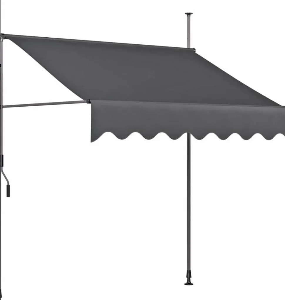 Klemmmarkise mit Volant 300 x 120 cm