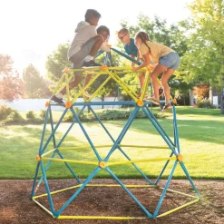 Klettergerüst 'Geodome' Stahl blau/grün Ø 238 x 223 cm