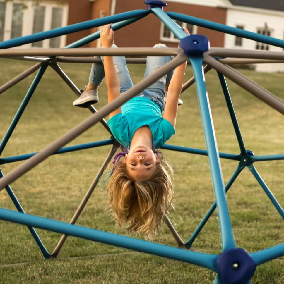 Kletterkugel 'Geodome' Metall braun/blau 274 x 274 x 137 cm