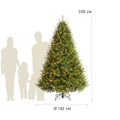 Künstlicher Weihnachtsbaum 'Richmond' Tanne mit 700 LEDs in warmweiß, Ständer Ø 142 x 228 cm