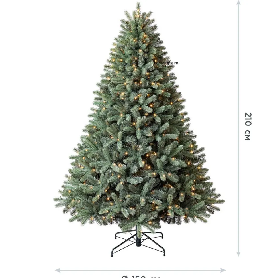 Künstlicher Weihnachtsbaum 'Vermont' Fichte mit 500 LEDs in warmweiß, Ständer Ø 150 x 210 cm