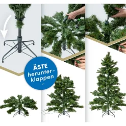 Künstlicher Weihnachtsbaum 'Mesa' Fichte mit 350 LEDs in warmweiß, Fernbedienung, Ständer Ø 119 x 180 cm